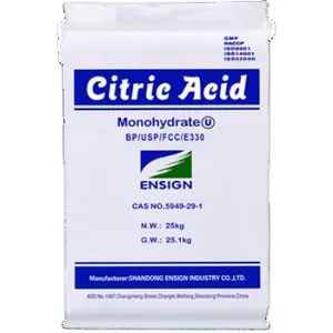 Factory Price Ensign Food Grade Citric acid Food addictive citric acid soda salt 2-20cm different shape citric acid Ensign