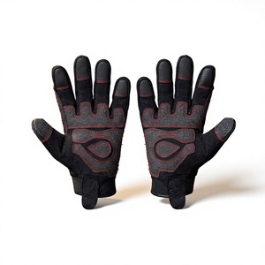 Gants de sécurité en cuir Barco, épaisseur 16 oz, longueur 28 cm, poignet élastique, bouts des doigts antidérapants, sans latex, usage général, noir - Product Image 4