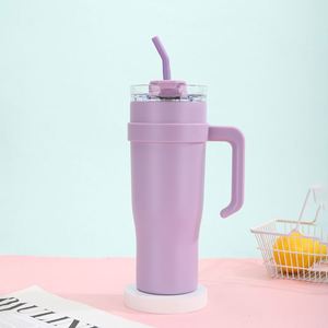 Mug de voyage isotherme à double paroi 40oz avec poignée Ice Bully, couvercle et paille, antidérapant, personnalisable ODM - Product Image 2