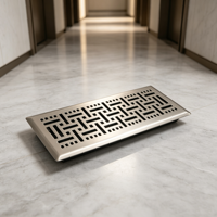 Nouveau Grille de sol ventilée PEP en argent, à trous rectangulaires épais, finition nickel brossé, pour climatiseur, personnalisable, vente en gros