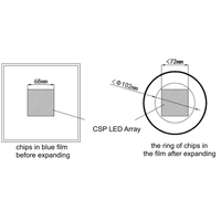 LED CSP 0905 de 0,9x0,5x0,4 mm avec excellente cohérence de couleur pour tube de lampe