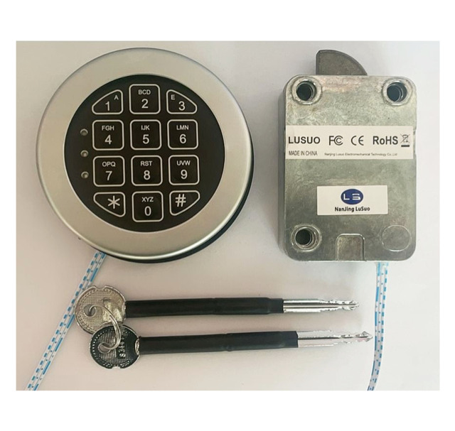 New Model LS-032 Lock with Emergency Key(11cm), High Security, Delay Time System for Safe Box, Non Inductive Gold Plated Button