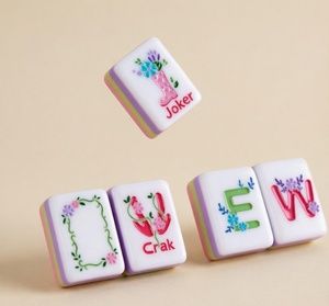 <span class=keywords><strong>Mahjong</strong></span> américain en acrylique Omm, 4 couches, 160 tuiles, motif floral, éco-responsable, best-seller, pour le divertissement à domicile, cadeau - Product Image 4