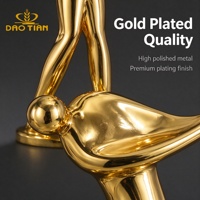 Trophée de golf en cristal plaqué or avec figurine de golfeur et balle de golf, base irisée, récompense pour tournoi sportif, vente en gros, fabricant
