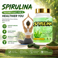 Capsules de spiruline naturelle 450 mg, complément alimentaire à base d'algues végétales, 60 capsules, fabricant OEM ODM