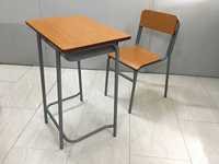 Bureau et chaise d'école modernes en bois avec hauteur réglable et structure métallique, garantie de 3 ans pour les écoles primaires et secondaires