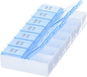กล่องยา PP ทนทาน 7 วัน แบบเช้า-เย็น 14 ช่อง พร้อมฝาปิดล็อคแน่น - Product Image 4