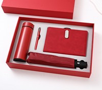 Elegante Set de Regalo de Oficina 3 en 1: Vaso Térmico Inteligente, Bloc de Notas de Cuero y Bolígrafo Roller, Caja Promocional Corporativa Personalizada