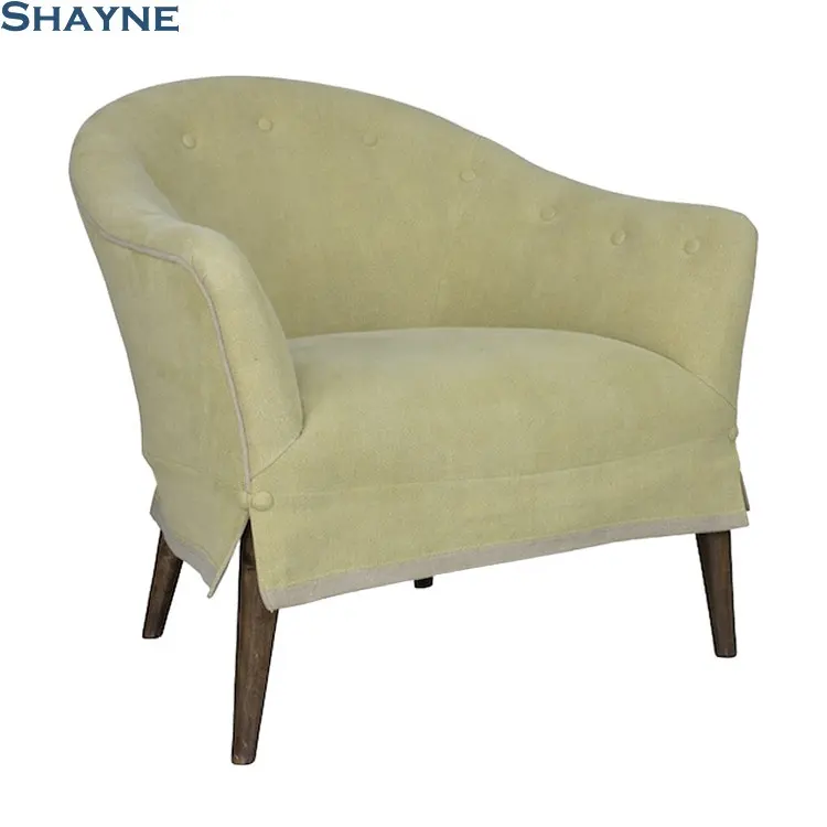 Shayne ODM Upholstery Manufacturer Luxury Customize American Style Antique Hardwood Frame Gray Casino Chaise Lounge Cafe Chair