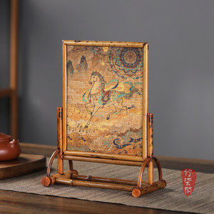 Bamboo Small <b>Screen</b> Ornament Woven Tea Room Decoration Traditional Chinese Style Desktop <b>Partition</b> - Product Image 1