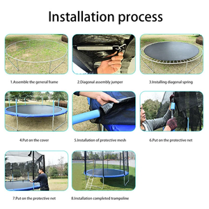 Assemblage facile Trampoline de haute qualité avec <span class=keywords><strong>filet</strong></span> de sécurité et rembourrage à ressort pour l'amusement et le fitness des enfants en intérieur et en extérieur - Product Image 6