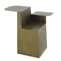 Table d'angle vintage personnalisable en acier au carbone texturé, petite table basse, table d'appoint pour canapé de salon, chambre d'hôtel