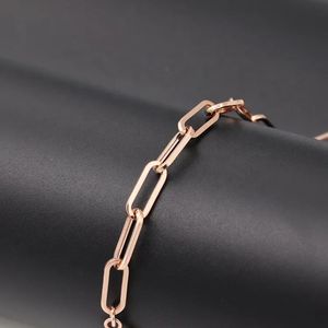 Xinfly - Pulsera de Cadena de Clip de Papel de Oro Amarillo Rosa de 18 Quilates Puro para Hombre y Mujer, con Cierre Antideslustre de 4,7 mm - Product Image 5