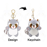 Vente chaude mignon mini peluche dinosaure raton laveur jouets personnalisé animal en peluche en peluche moindre panda porte-clés poupée