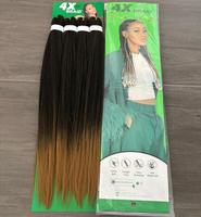Vente en gros usine 4x 60 pouces 300g Cheveux à tresser pré-étirés Extensions de cheveux synthétiques pour tresses africaines