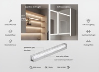 Éclairage de meuble : Lampe de panneau 18 mm, éclairage LED double face haut/bas, profilé aluminium pour vitrine et étagère YB1037-23-1
