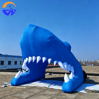 Arche gonflable en forme de requin pour événements extérieurs, en tissu Oxford, facile à installer et durable, idéale pour la publicité