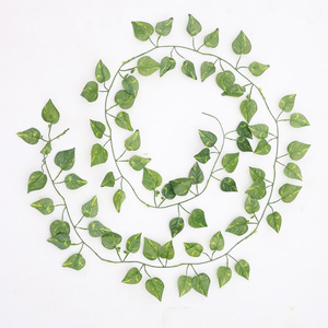 Guirlandes de feuilles de Senmasine Epipremnum Aureum en soie, verdure, vignes suspendues, lierre artificiel pour la décoration murale de la chambre, fête de mariage, pièce - Product Image 1