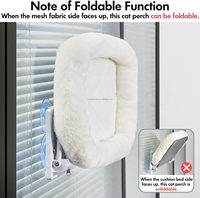 Perchoir de fenêtre pour chat sans fil avec 4 ventouses fortes housse de lit pour hamac intérieur pliable perchoir de fenêtre mural pour chat