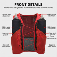 Gilet de course léger en polyester avec logo personnalisé et bouteilles souples pour l'entraînement longue distance, le fastpacking et les événements d'ultra-trail