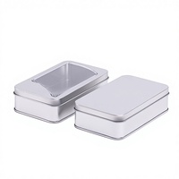 Boîte de rangement rectangulaire en fer blanc avec fenêtre 135 x 80 x 35 mm, emballage en fer blanc pour coupe-ongles, qualité alimentaire, écologique, ISO9001, logo personnalisé