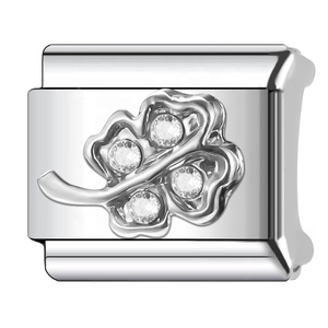 Italian Single Link Combination Module Bracelet <b>Titanium</b> Steel Interlocking Removable DIY Flower Leaf Heart Shape - Product Image 3