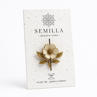 Carte-broche en papier semence imprimée sur mesure, plantable, style vintage, pour présentation de bijoux avec graines, vente en gros