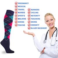 Chaussettes de compression médicale personnalisées OEM 20-30 mmHg pour femmes et hommes, hauteur genou, respirantes, pour avion, course à pied et sport