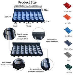 Tejas de plástico de resina artificial, lámina de <span class=keywords><strong>techo</strong></span> antigua Pp, revestimiento impermeable, Material de Casa construido, azulejo de <span class=keywords><strong>techo</strong></span> de resina sintética Asa - Product Image 3