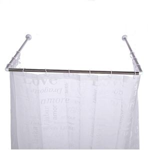 Barra pulida para cortina de ducha, accesorios de <span class=keywords><strong>madera</strong></span>, Popular, negro, adhesivo para pared de baño, forma de <span class=keywords><strong>L</strong></span>, bajo precio - Product Image 1