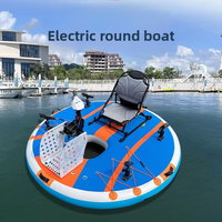 Bateau de pêche gonflable électrique Yak Outdoors en PVC, modèle YKI-34, plateforme de pêche en mer ronde pour la pêche au leurre
