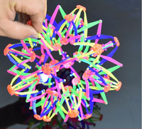 Nouvelle conception de boules de fleurs respirantes à attraper à la main, jouets intelligents pour enfants, soulagement du stress, boule extensible avec LED clignotante