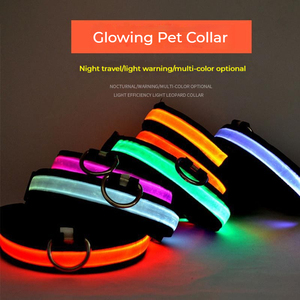 Vente en gros collier de chien LED avec nylon et polyester réglables pour grands chiens moyens et petits caractéristiques lumières clignotantes - Product Image 3