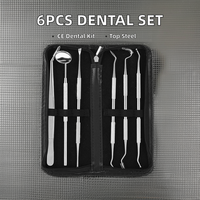 Ensemble d'examen dentaire en acier inoxydable 6 pièces de meilleure qualité équipement d'hygiène buccale polyvalent pour le nettoyage et le remplissage des dents