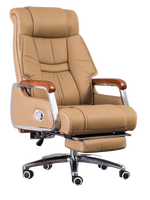 Chaise de bureau de direction pivotante de luxe avec repose-pieds, design moderne 2024, 7 points de massage