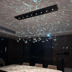 Lámpara Colgante Decorativa para Sala de Estar, Moderna y Lujosa, con Forma de Mariposa, Lámpara de Araña de Cristal LED para Techos Altos - Product Image 3