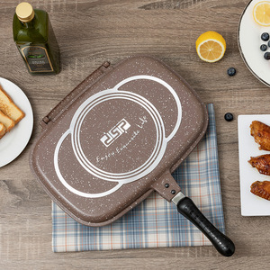 กระทะทอดสองด้าน DSP ทรงสี่เหลี่ยม กระทะแพนเค้กสำหรับเตาแก๊สแบบไม่ติดกระทะ - Product Image 1