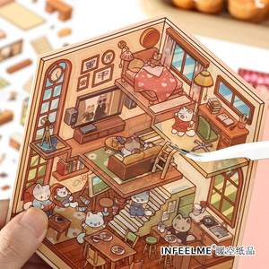 3 pegatinas por paquete <span class=keywords><strong>El</strong></span> negocio de hoy en la segunda serie de viñetas de pegatinas decorativas de escena de manual estereoscópico 3D - Product Image 1