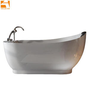 アクリル製自立式ジェットバス、内蔵滝シャワーヘッドレスト付き、屋内浴室用ジェットソーキングバスタブ - Product Image 2