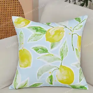 Cuscino decorativo per cuscino con motivo ad acquerello stampato personalizzato al limone