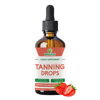 Gotas Bronceadoras para Adultos de Marca Privada, Fórmula DHA, Astaxantina, Licopeno, Vitaminas, Antioxidantes, Suaves para Piel Sensible, Bronceado sin Sol, Oral