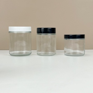 <b>Empty</b> Skin Care Cream Glass <b>Jar</b> 30g 50g 100g 150g 200g Factory Manufacturer Amber Scented Candle Glass <b>Jar</b> with Silver Lid - Product Image 5