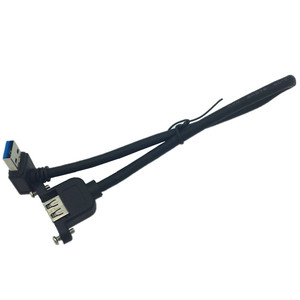 Usb3.0 Male To Female Right Angle Connector With Screw Holes Black 37mm X 27mm For Desktop Computer Expansion - Product Image 3