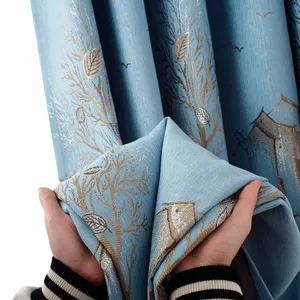 High density jacquard fabric curtains and drapes design new model onlines