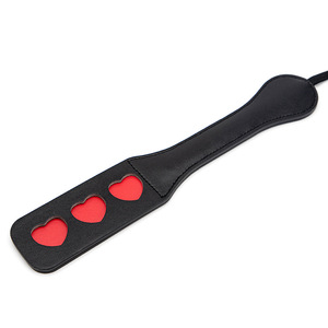 Black Leather Paddle With Red Stars Adult Sex <b>Toy</b> Discipline <b>Tool</b> For Teasing And Stimulation - Product Image 3