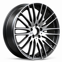 Jantes en alliage d'aluminium AL 18 19 pouces 5x112, design multi-rayons en maille, noir brillant, vente flash pour Mercedes Benz
