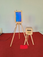 Nouvelle cabine photo pliable en bois double face avec écran tactile, Wi-Fi/Bluetooth, impression personnalisée - Portable et légère