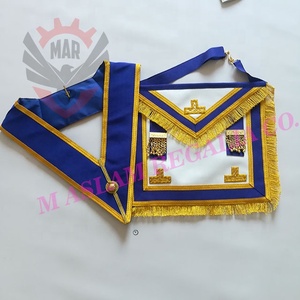 Hand Embroidery Master Mason Provincial Past Master Velvet Border Apron and <b>Collar</b> and Jewel - Product Image 4