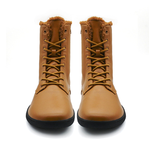 <span class=keywords><strong>Botas</strong></span> de nieve de caña alta con cremallera, de cuero natural y forro de piel, puntera ancha, minimalistas para senderismo y caminar en invierno - Product Image 5