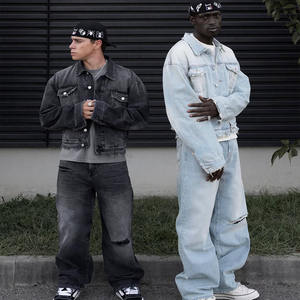 بدلات جينز نسائية مخصصة للرجال جينز من قطعتين طقم جينز مشترك من الدنيم بذلات جينز للرجال - Product Image 5